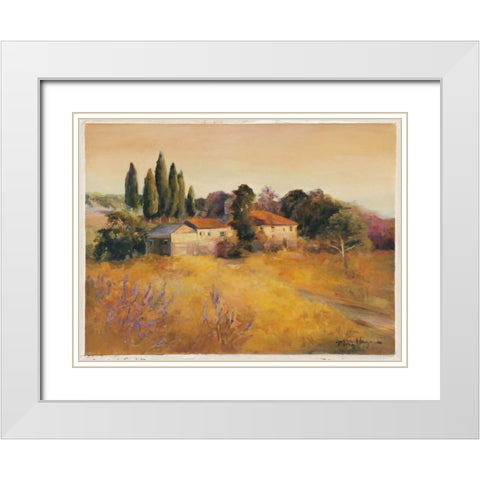 Cerrito di Spoleto White Modern Wood Framed Art Print with Double Matting by Hageman, Marilyn