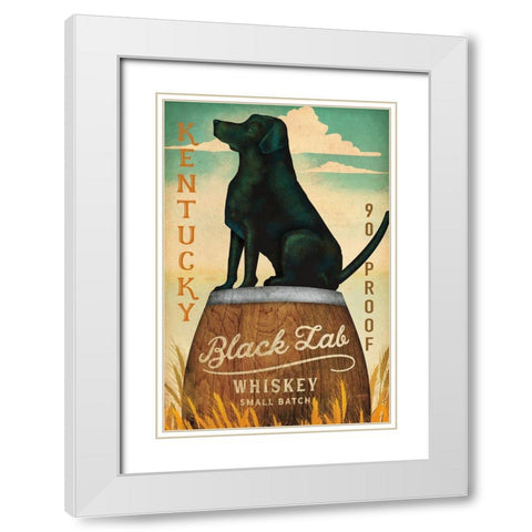 Black Lab Whiskey Kentucky Crop White Modern Wood Framed Art Print with Double Matting by Fowler, Ryan