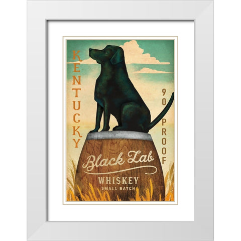 Black Lab Whiskey Kentucky Crop White Modern Wood Framed Art Print with Double Matting by Fowler, Ryan