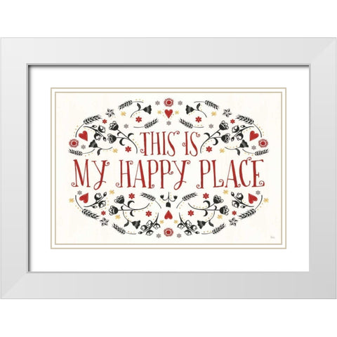 Otomi Farm I White Modern Wood Framed Art Print with Double Matting by Charron, Veronique