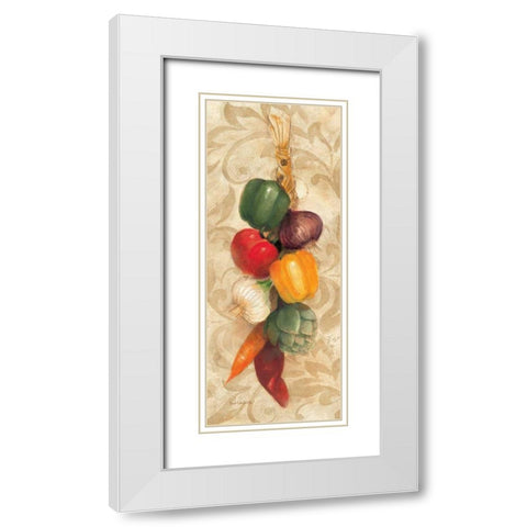 Mixed Vegetables I White Modern Wood Framed Art Print with Double Matting by Hristova, Albena