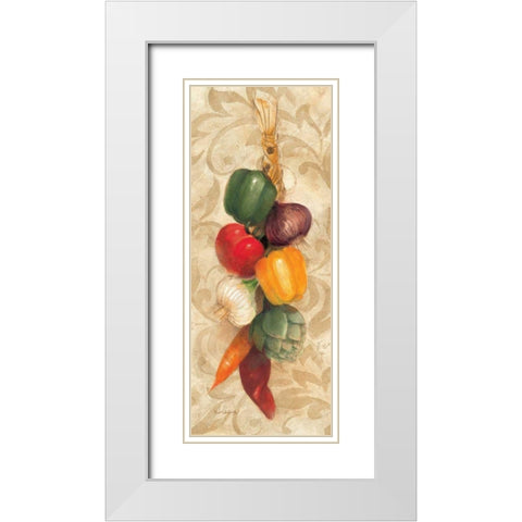 Mixed Vegetables I White Modern Wood Framed Art Print with Double Matting by Hristova, Albena