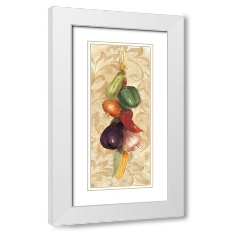 Mixed Vegetables II White Modern Wood Framed Art Print with Double Matting by Hristova, Albena