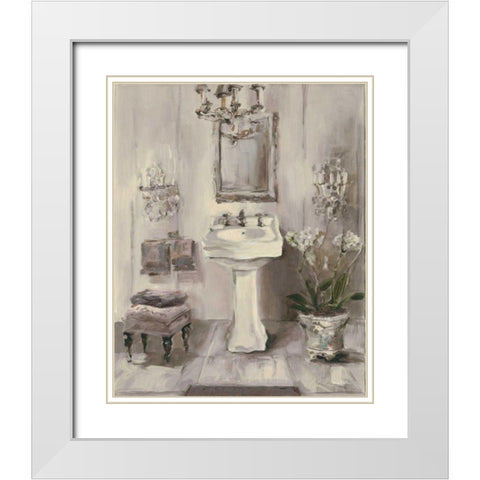French Bath III Gray White Modern Wood Framed Art Print with Double Matting by Hageman, Marilyn