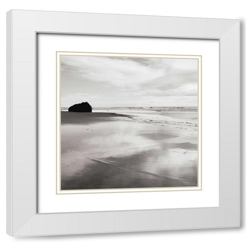 Bandon Beach Oregon I Crop White Modern Wood Framed Art Print with Double Matting by Majchrowicz, Alan