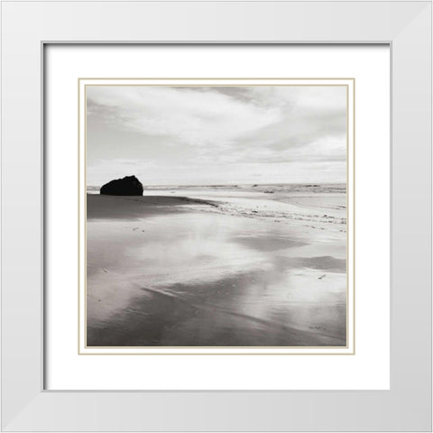 Bandon Beach Oregon I Crop White Modern Wood Framed Art Print with Double Matting by Majchrowicz, Alan