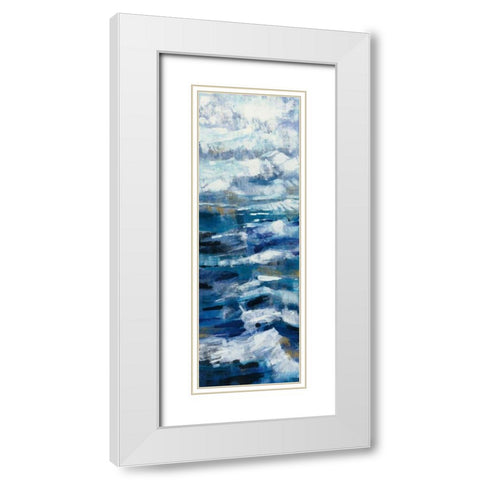 Above the Mountains I White Modern Wood Framed Art Print with Double Matting by Vassileva, Silvia