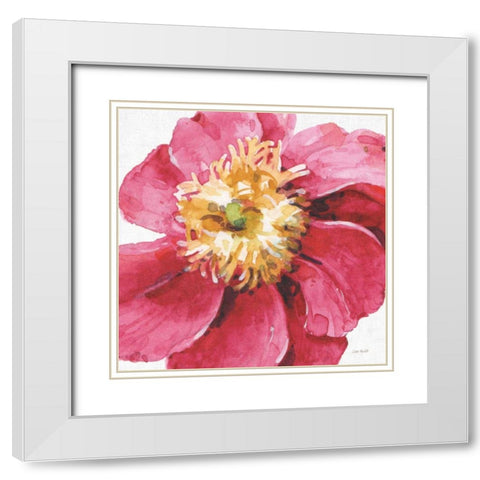 Pink Garden VI White Modern Wood Framed Art Print with Double Matting by Audit, Lisa