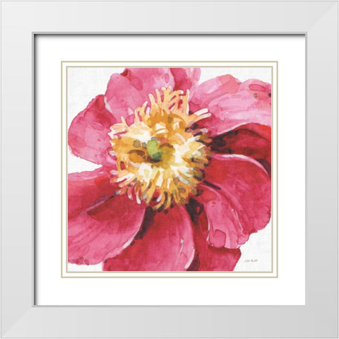 Pink Garden VI White Modern Wood Framed Art Print with Double Matting by Audit, Lisa