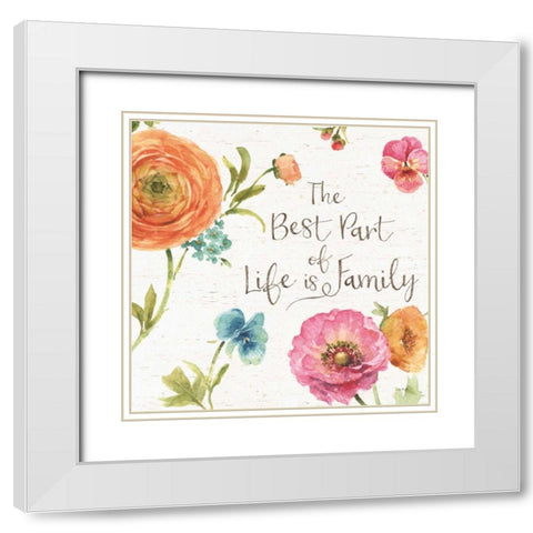 Country Fresh X Family White Modern Wood Framed Art Print with Double Matting by Audit, Lisa