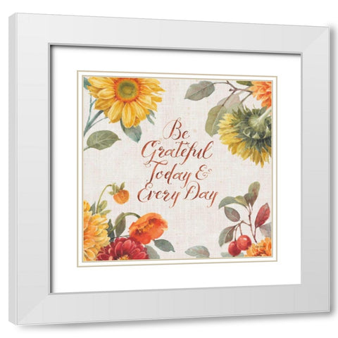 Autumn in Bloom V White Modern Wood Framed Art Print with Double Matting by Audit, Lisa