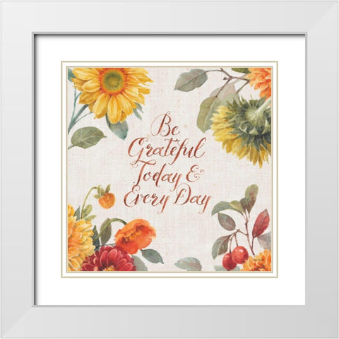 Autumn in Bloom V White Modern Wood Framed Art Print with Double Matting by Audit, Lisa