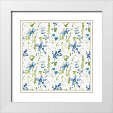 Blue and Green Garden Step 01 White Modern Wood Framed Art Print with Double Matting by Audit, Lisa