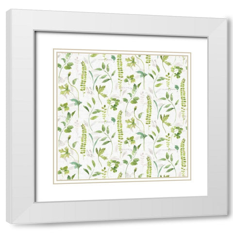 Blue and Green Garden Step 02 White Modern Wood Framed Art Print with Double Matting by Audit, Lisa