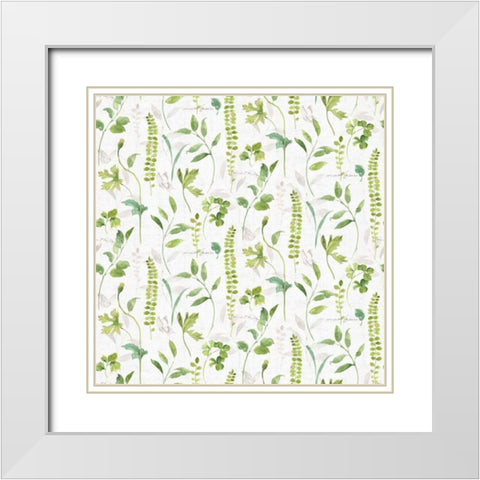 Blue and Green Garden Step 02 White Modern Wood Framed Art Print with Double Matting by Audit, Lisa