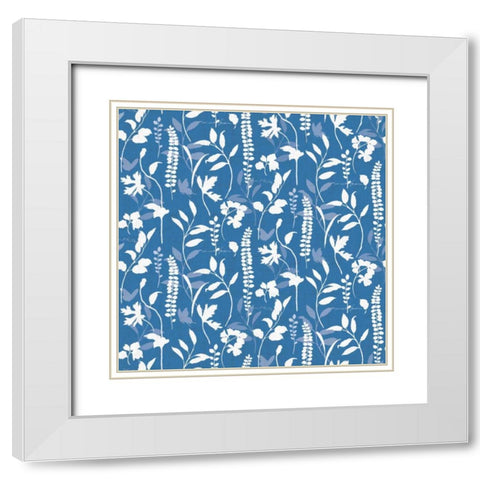 Blue and Green Garden Step 03A White Modern Wood Framed Art Print with Double Matting by Audit, Lisa