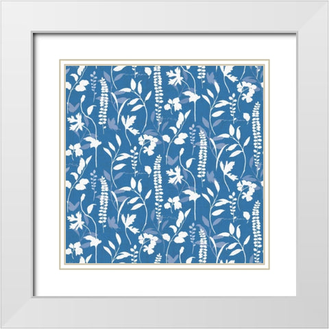 Blue and Green Garden Step 03A White Modern Wood Framed Art Print with Double Matting by Audit, Lisa
