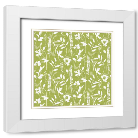 Blue and Green Garden Step 03B White Modern Wood Framed Art Print with Double Matting by Audit, Lisa