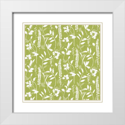 Blue and Green Garden Step 03B White Modern Wood Framed Art Print with Double Matting by Audit, Lisa