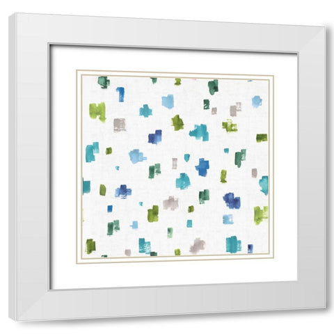 Blue and Green Garden Step 05B White Modern Wood Framed Art Print with Double Matting by Audit, Lisa