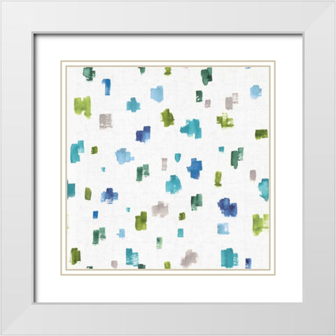 Blue and Green Garden Step 05B White Modern Wood Framed Art Print with Double Matting by Audit, Lisa