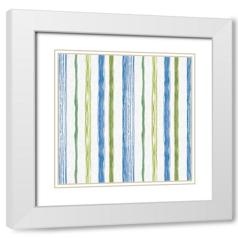 Blue and Green Garden Step 06 White Modern Wood Framed Art Print with Double Matting by Audit, Lisa