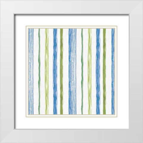 Blue and Green Garden Step 06 White Modern Wood Framed Art Print with Double Matting by Audit, Lisa