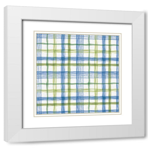 Blue and Green Garden Step 07 White Modern Wood Framed Art Print with Double Matting by Audit, Lisa