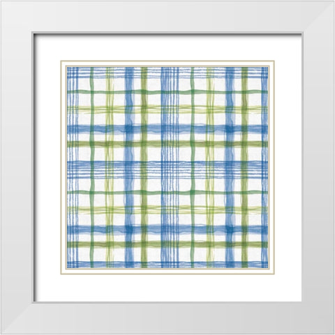 Blue and Green Garden Step 07 White Modern Wood Framed Art Print with Double Matting by Audit, Lisa