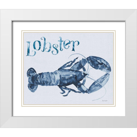 Beach House Kitchen Blue Lobster White Modern Wood Framed Art Print with Double Matting by Audit, Lisa