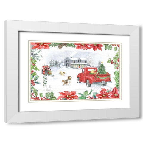 Farmhouse Holidays II White Modern Wood Framed Art Print with Double Matting by Grove, Beth