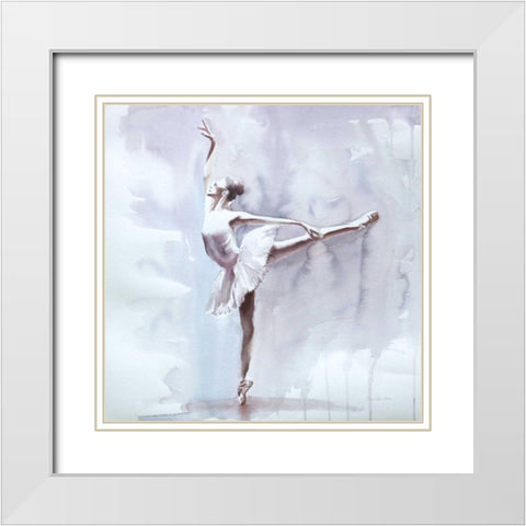 Dusky Arabesque White Modern Wood Framed Art Print with Double Matting by Valle, Aimee Del