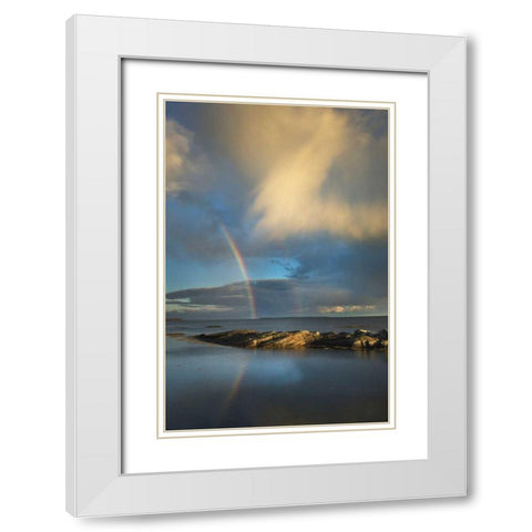Blue Rocks White Modern Wood Framed Art Print with Double Matting by Majchrowicz, Alan