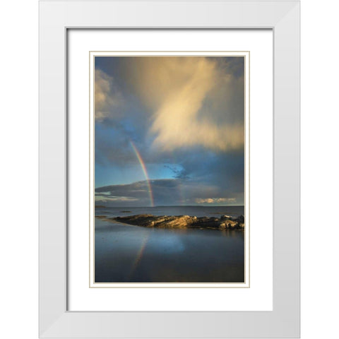 Blue Rocks White Modern Wood Framed Art Print with Double Matting by Majchrowicz, Alan