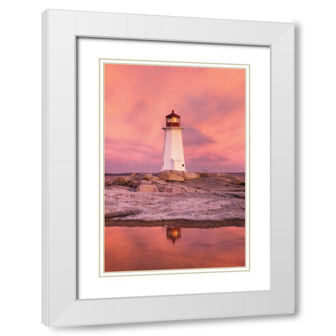 Peggys Cove White Modern Wood Framed Art Print with Double Matting by Majchrowicz, Alan