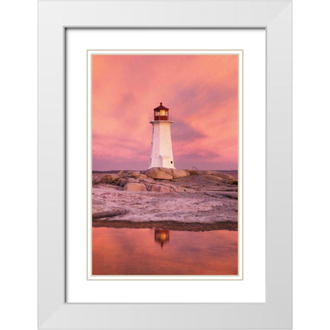 Peggys Cove White Modern Wood Framed Art Print with Double Matting by Majchrowicz, Alan