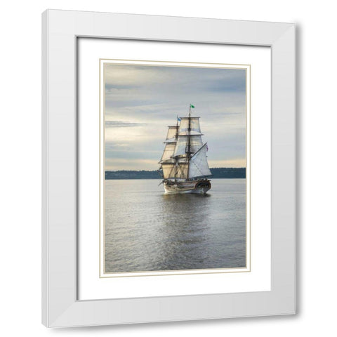 Lady Washington I White Modern Wood Framed Art Print with Double Matting by Majchrowicz, Alan