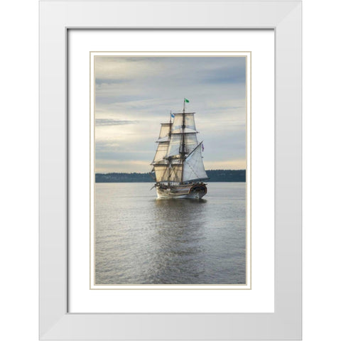 Lady Washington I White Modern Wood Framed Art Print with Double Matting by Majchrowicz, Alan