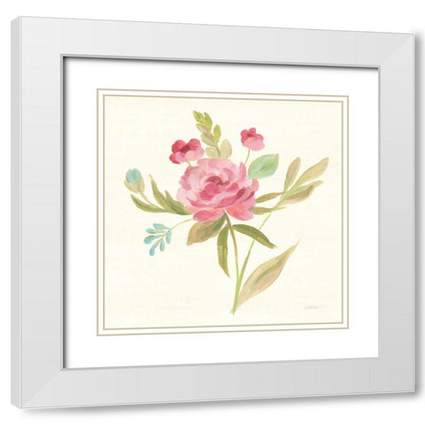 Petals and Blossoms V White Modern Wood Framed Art Print with Double Matting by Vassileva, Silvia