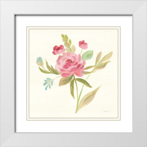 Petals and Blossoms V White Modern Wood Framed Art Print with Double Matting by Vassileva, Silvia