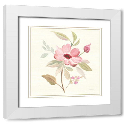 Petals and Blossoms VI White Modern Wood Framed Art Print with Double Matting by Vassileva, Silvia