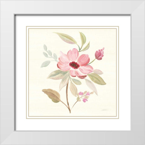 Petals and Blossoms VI White Modern Wood Framed Art Print with Double Matting by Vassileva, Silvia