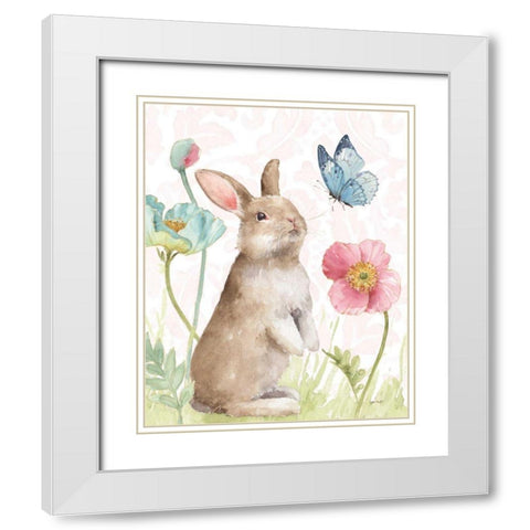 Spring Softies Bunnies II Pink White Modern Wood Framed Art Print with Double Matting by Audit, Lisa