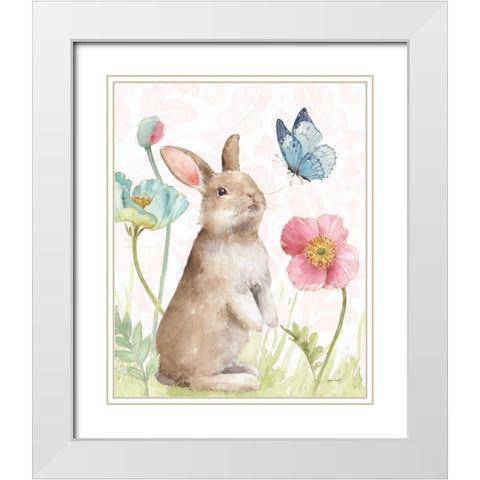 Spring Softies Bunnies II Pink White Modern Wood Framed Art Print with Double Matting by Audit, Lisa
