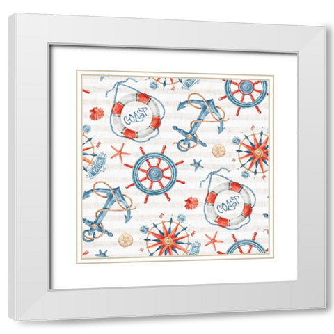 Nautical Life Step 02A White Modern Wood Framed Art Print with Double Matting by Audit, Lisa