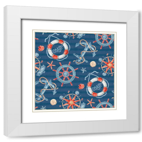 Nautical Life Step 02B White Modern Wood Framed Art Print with Double Matting by Audit, Lisa