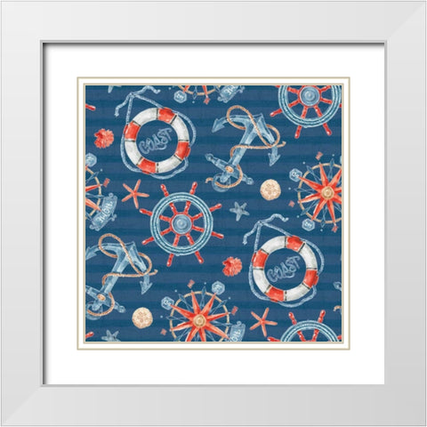 Nautical Life Step 02B White Modern Wood Framed Art Print with Double Matting by Audit, Lisa