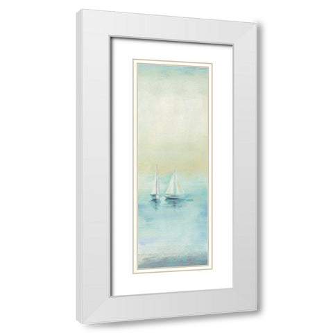 Early Morning Sea II White Modern Wood Framed Art Print with Double Matting by Vassileva, Silvia