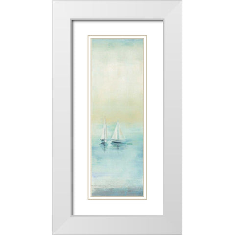 Early Morning Sea II White Modern Wood Framed Art Print with Double Matting by Vassileva, Silvia