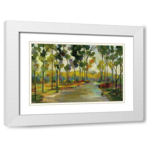 Path in the Forest White Modern Wood Framed Art Print with Double Matting by Vassileva, Silvia